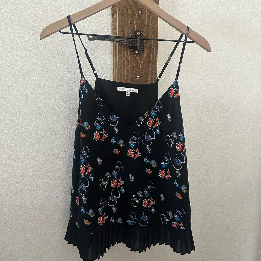 Rebecca Minkoff Black Floral Camisole - Picture 2 of 4